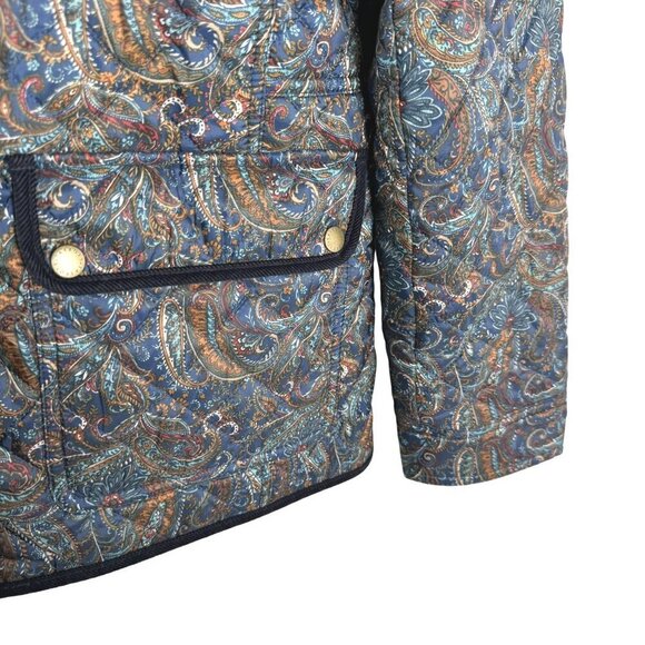 Talbots Paisley Quilted Jacket Womens Medium Multicolored Polyester CJ-1848 - Picture 4 of 9